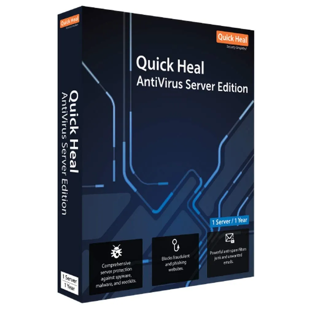 Quickheal® AV Server Win 2003/08/12/16/19 (1 Server) (1 yr) RENEWAL
