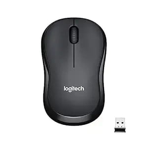 Open Box Logitech M221 Wireless Mouse, Silent Buttons, 2.4 GHz with USB Mini Receiver, 1000 DPI Optical Tracking, 18-Month Battery Life, Ambidextrous PC/Mac/Laptop - Charcoal Grey