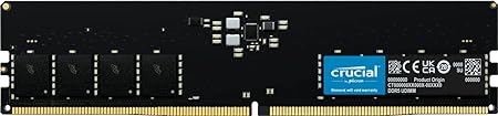 Crucial RAM 32GB DDR5 4800MHz CL40 Desktop Memory CT32G48C40U5 Black