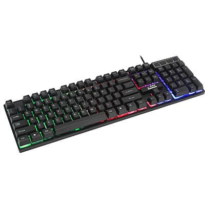 OpenBox RPM Euro Games Gaming Keyboard - Normal / 7 Color LED Illuminated & Spill Proof Keys Membrane Wired USB Gaming Keyboard  (Blue)