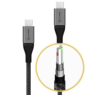 ALOGIC Super Ultra USB 2.0 USB-C to USB-C Cable - 30cm – 5A/480Mbps – Space Grey  | ULCC2030-SGR