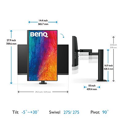 BenQ, 27-inch, 4K UHD, sRGB, HDR10, USB-C, Ergo Arm, 60Hz, PD2705UA BenQ, 27-inch, 4K UHD, sRGB, HDR10, USB-C, Ergo Arm, 60Hz, PD2705UA