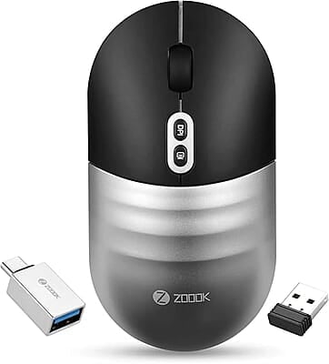 OpenBox Zoook Jaguar / Rechargeable / 3 Adj. DPI / AutoShut / with Type C Converter Wireless Optical Mouse