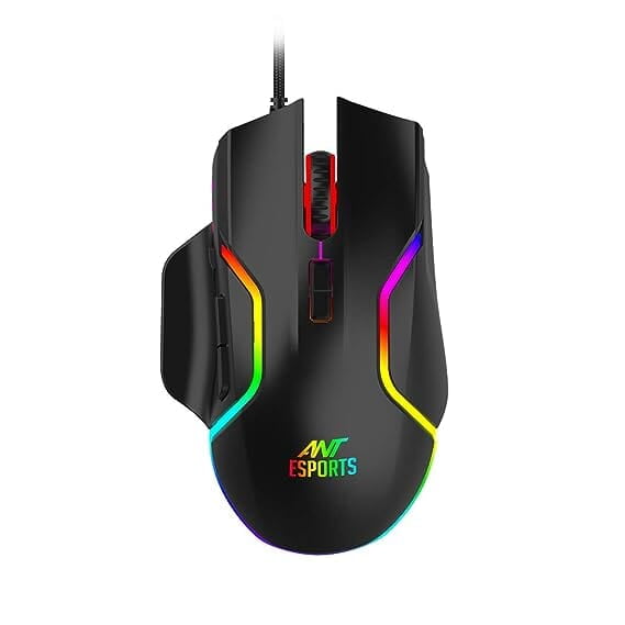 OpenBox Ant Esports GM320 /Ergonomic design with braided cable,8 Programmable Buttons,upto 12800 DPI Wired Optical Gaming Mouse