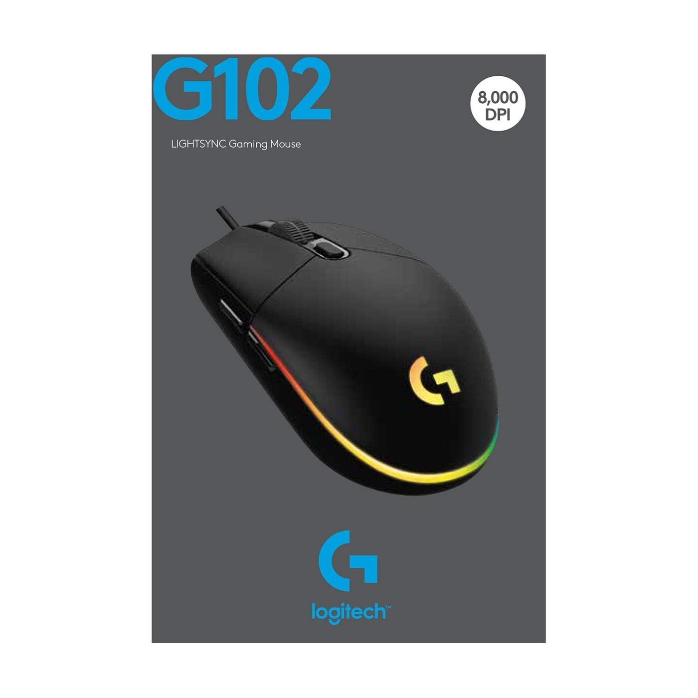 LOGITECH USB WIRED GAMING MOUSE WITH 8K DPI TRACKING AND CUSTOMIZABLE RGB LIGHTING G102-Black LOGITECH USB WIRED GAMING MOUSE WITH 8K DPI TRACKING AND CUSTOMIZABLE RGB LIGHTING G102-Black