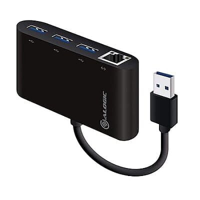 ALOGIC USB 3.0 SuperSpeed 3 Port HUB and Gigabit Ethernet Adapter (Driverless / Plug & Play) | U33HGHEDF