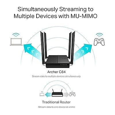 TP-Link Archer AC1200 MU-MIMO WiFi Router, C64 TP-Link Archer AC1200 MU-MIMO WiFi Router, C64