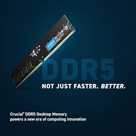 Crucial RAM 32GB DDR5 4800MHz CL40 Desktop Memory CT32G48C40U5 Black