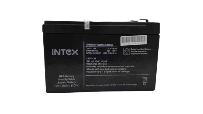 Refurbished Intex 12V 7.5 AH Intex IT-1275 UPS Battery