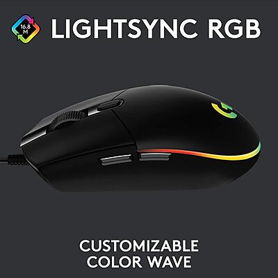 LOGITECH USB WIRED GAMING MOUSE WITH 8K DPI TRACKING AND CUSTOMIZABLE RGB LIGHTING G102-Black LOGITECH USB WIRED GAMING MOUSE WITH 8K DPI TRACKING AND CUSTOMIZABLE RGB LIGHTING G102-Black