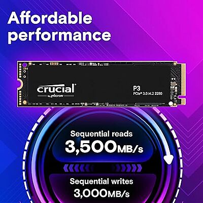 Crucial 4TB SSD CRUCIAL P3 NVME CT4000P3SSD8 Crucial 4TB SSD CRUCIAL P3 NVME CT4000P3SSD8