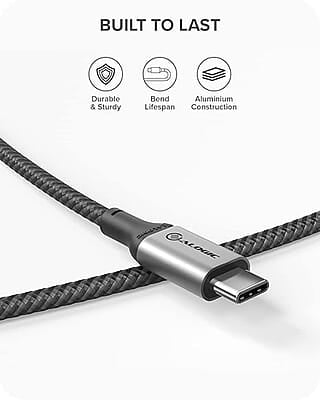 ALOGIC Super Ultra USB-C to USB-C Cable - Male to Male – 1.5m –USB 2.0 - 5A - 480Mbps - Space Grey | ULCC21.5-SGR