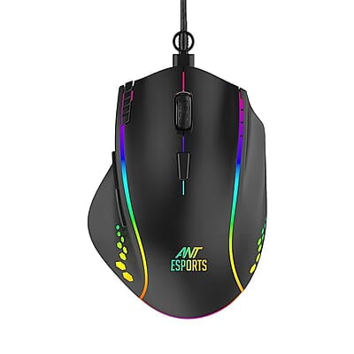 OpenBox Ant Esports GM600 RGB 6 DPI Sensitivity Level adjustments up to 7200 DPI Wired Optical Gaming Mouse