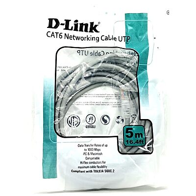 D-Link CAT6 Patch Cord 5 MTR (NCB 6AUGRYR1)