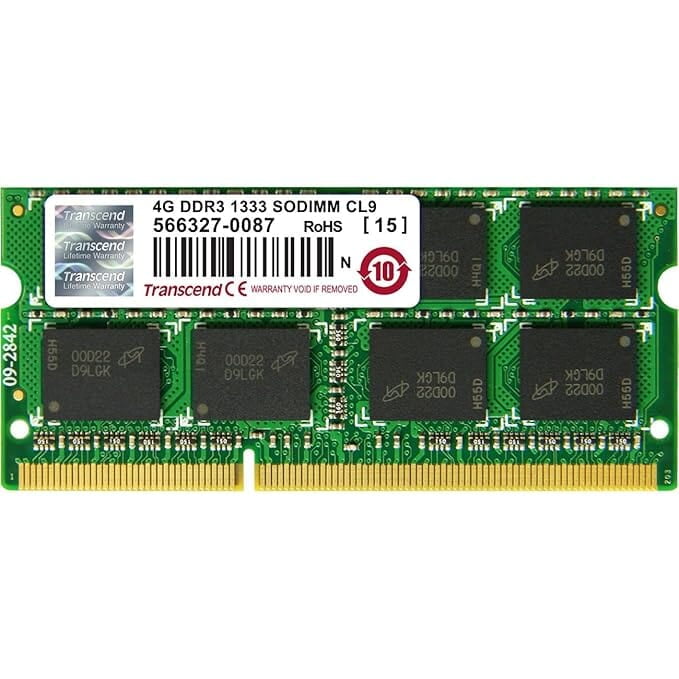 Refurbished Transcend 4 GB DDR3-1333 MHz RAM, Memory Module for Laptop