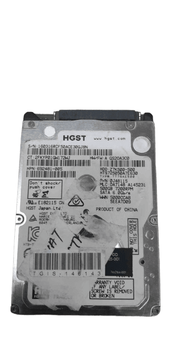 Refurbished HGST Corporation Laptop SATA Hard Drive 500GB (0J38075)