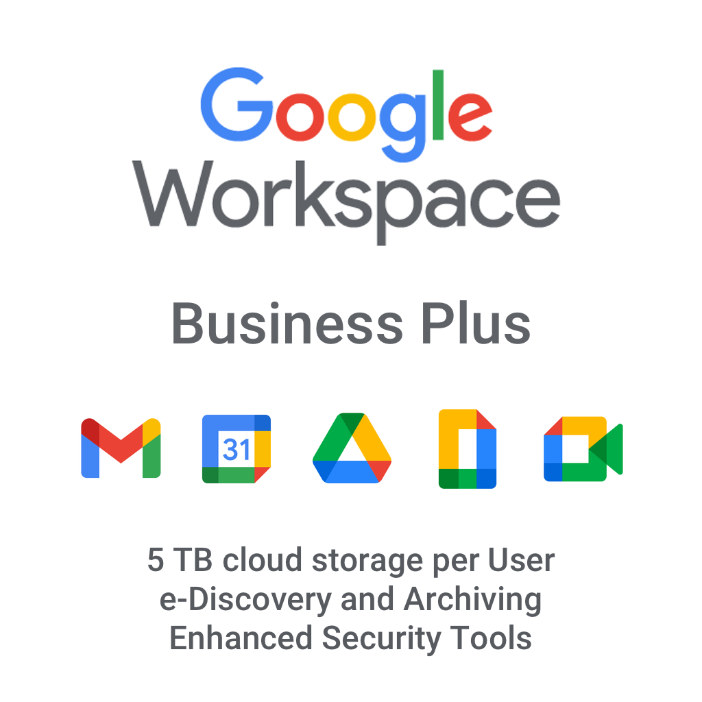 Google Business Plus (Premium Office Suite storage + Archiving + Advance Controls / VC) (365 days subs) ESD