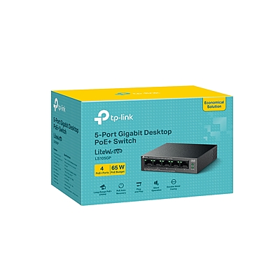 TP-Link 5-Port Gigabit Desktop Switch with 4-Port PoE+(LS105GP) TP-Link 5-Port Gigabit Desktop Switch with 4-Port PoE+(LS105GP)