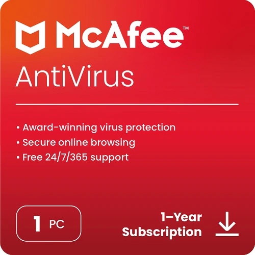 McAfee AntiVirus (1 yr) (1pc) Licence key ESD