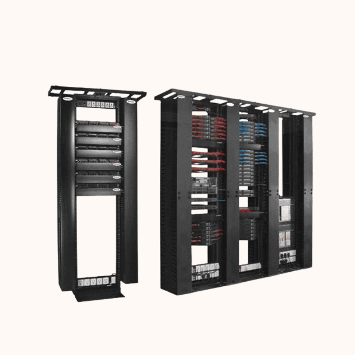 Schneider APW President 45U 2-Post Open Rack with Ground