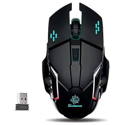 OpenBox RPM Euro Games Wireless Gaming Mouse | Rechargeable-500 mAh Battery | Upto 3200 DPI | 6 Buttons Wireless Optical Gaming Mouse