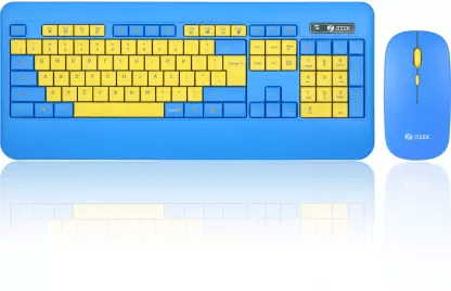 OpenBox Zoook Qwerty Pad/3 Adj. DPI/Full Size Keyboard(104 key) & Mouse Combo with Palm rest Wireless Desktop Keyboard