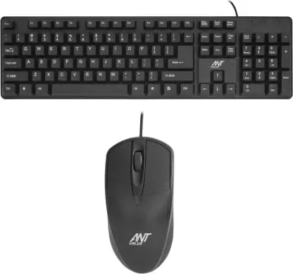 OpenBox Ant Value FKBRI02 / Spill-Resistant, Silent Keys, 1200 DPI Mouse &?Keyboard?Combo Wired USB Desktop Keyboard