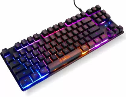 OpenBox RPM Euro Games Gaming Keyboard With 87 Keys & RGB Backlit | With Suspension Keys Wired USB Gaming Keyboard