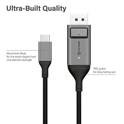 ALOGIC 1m Ultra USB-C (Male) to DP (Male) Cable - 4K @60Hz | ULCDP01-SGR