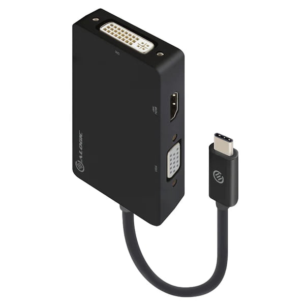 ALOGIC 3-in-1 USB-C to HDMI DVI VGA Adapter - Male to 3-Female | UCVGDVHD-ADP