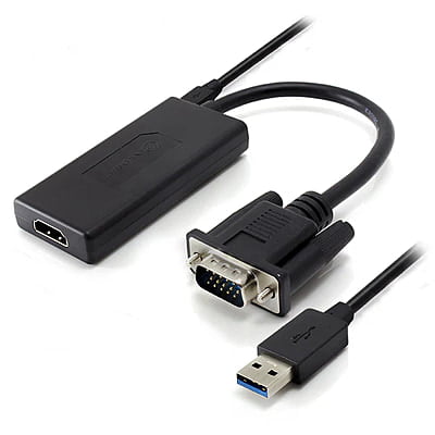 ALOGIC Portable VGA to HDMI Adapter with USB Audio & Resolution Support Up to 1080p | VGA-HDUP