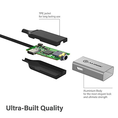 ALOGIC Ultra Combo USB-C to 3.5mm Audio & USB-C Charging Adapter –10cm | ULC35APW-SGR