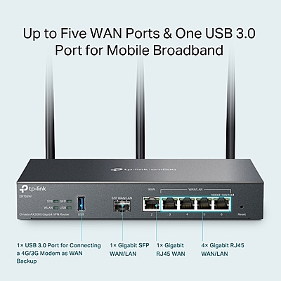TP-Link Omada Gigabit AX3000 WiFi 6 VPN Router ,ER706W TP-Link Omada Gigabit AX3000 WiFi 6 VPN Router ,ER706W